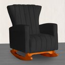 Ver imagem 2 de Kit 2 Poltronas Estofada Balanço Melinda Suede Preto