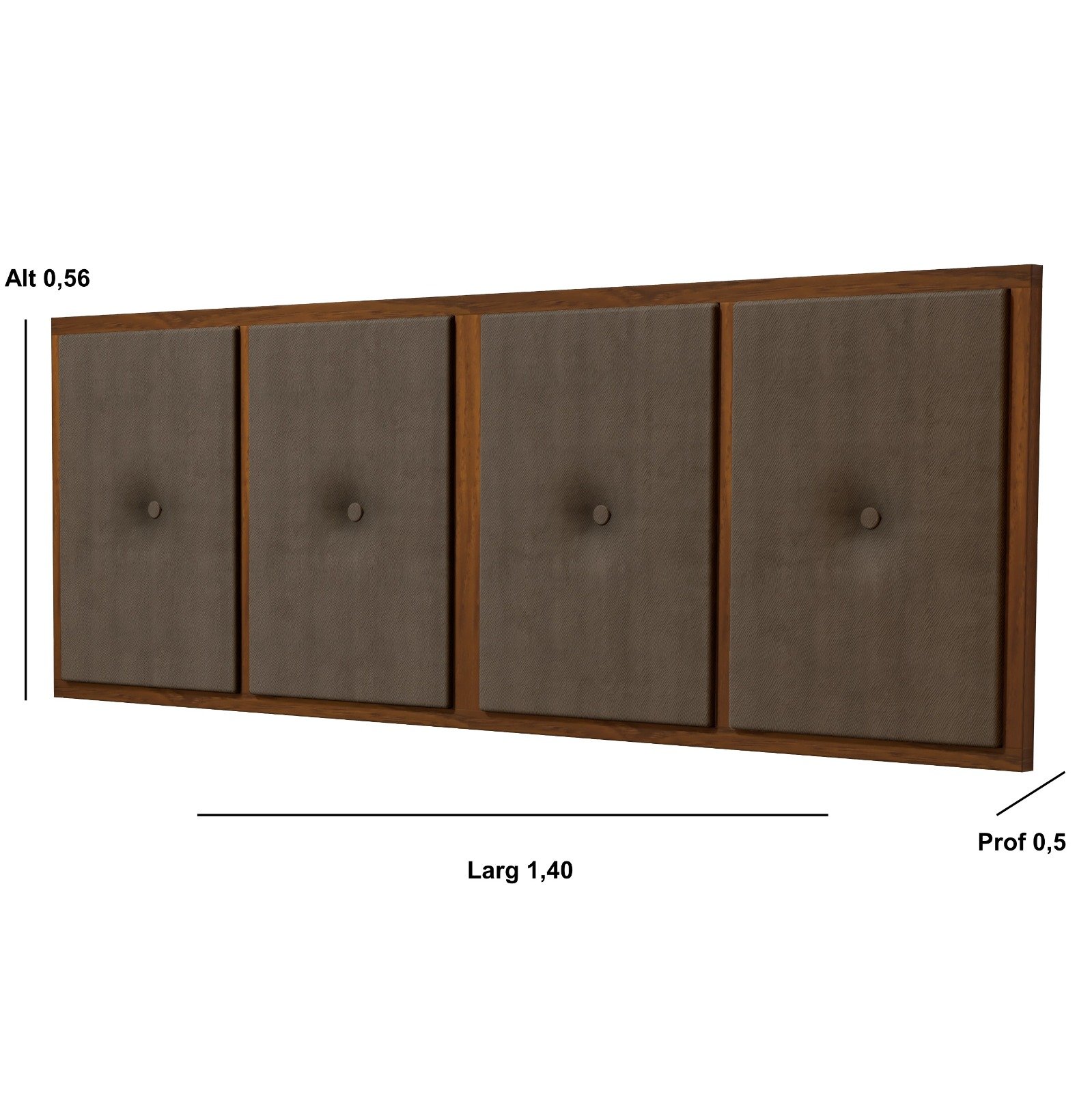 Painel Cabeceira Cama Casal 1,40 Madeira Suede Marrom – Comprar Móveis para Sua Casa - 2