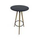 Ver imagem 3 de Mesa Bistrô Eiffel 60cm Preta Base Madeira Alta