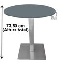 Ver imagem 5 de Mesa Alpha Inox 73,50 Cm (alt) Base Quadrada Tampo Mdp Redondo 60 Cm (larg) X 2,50 Cm (alt) Grafito