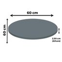 Ver imagem 4 de Mesa Alpha Inox 73,50 Cm (alt) Base Quadrada Tampo Mdp Redondo 60 Cm (larg) X 2,50 Cm (alt) Grafito