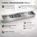 Ver imagem 4 de Calha Úmida Aço Inox 304 Canal Organizador de Sobrepor para Cozinha Profissional 70cm Cozix