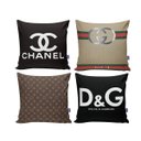 Ver imagem 1 de Kit 4 Almofadas Decorativas 40x40 com Enchimento Chanel/d&g/l&v/gucci