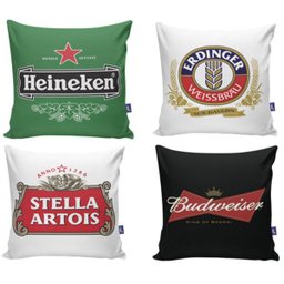 Kit 4 Almofadas Decorativas 40X40 com Enchimento Cervejas - 1
