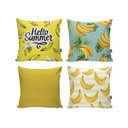 Ver imagem 1 de Kit 4 Almofadas Decorativas 40x40 com Enchimento Bananas