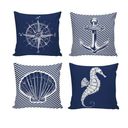Ver imagem 1 de Kit 4 Almofadas Decorativas 40x40 com Enchimento Náutico
