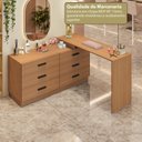 Ver imagem 7 de Mesa Manicure em L 138CMX138CMX43,5cm com 6 Gavetas Leonie