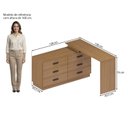 Ver imagem 4 de Mesa Manicure em L 138CMX138CMX43,5cm com 6 Gavetas Leonie