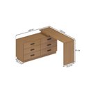 Ver imagem 3 de Mesa Manicure em L 138CMX138CMX43,5cm com 6 Gavetas Leonie