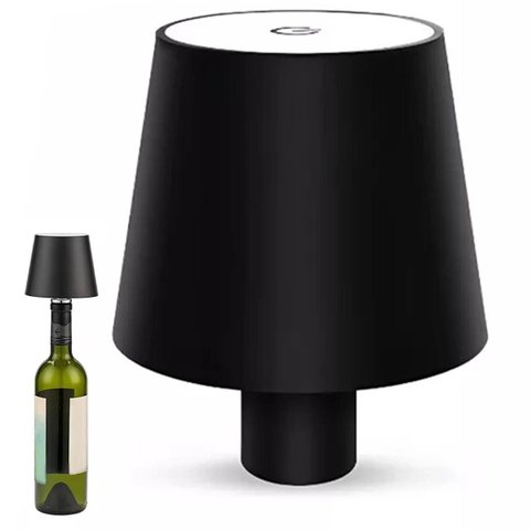 Luminaria Abajur De Garrafa Led Recarregavel Iluminaçao 3 Tons Ajustaveis Mesa Escrivaninha Estante 