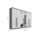 Ver imagem 2 de Guarda Roupa Casal 6 Portas (2 C/ Espelho) e 6 Gavetas Valencia Off White/peroba - Europa