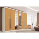 Ver imagem 1 de Guarda Roupa Casal 6 Portas (2 C/ Espelho) e 6 Gavetas Valencia Off White/peroba - Europa