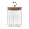 Pote Porta Mantimentos de Vidro Canelado C/tampa de Bambu e Puxador de Metal Classic 550ml Wolff - 3