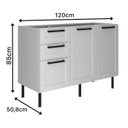 Ver imagem 3 de Balcão 120cm 2 Portas 3 Gavetas Grazi Tecnomóbili
