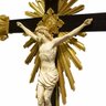 Crucifixo Madeira Imagem De Resina Cor Marfim 85cm Flor de Lis - 4