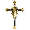 Crucifixo Madeira Imagem De Resina Cor Marfim 85cm Flor de Lis - 2
