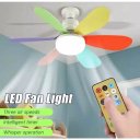 Ver imagem 7 de Super Ventilador Teto Lampada Bocal E27 30w Silencioso Bivolt Flor Pás- Arco Iris