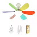 Ver imagem 4 de Super Ventilador Teto Lampada Bocal E27 30w Silencioso Bivolt Flor Pás- Arco Iris