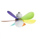 Ver imagem 1 de Super Ventilador Teto Lampada Bocal E27 30w Silencioso Bivolt Flor Pás- Arco Iris