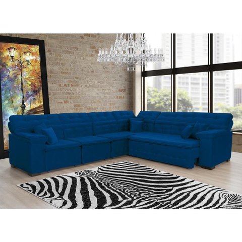 Sofá de Canto Magno 2,37x3,32m Azul