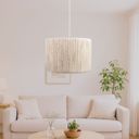 Ver imagem 1 de Luminária Paris de Teto em Corda Sisal Natural Palha Rústico:branco