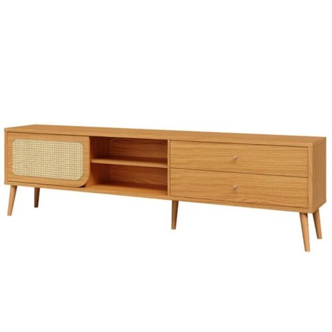 Rack para TV 220cm até 60 Polegadas 2 Gavetas 1 Porta Curve Carvalho Rosé Dalla Costa