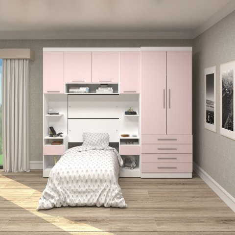 Quarto Modulado Solteiro 6 Portas Alpes Luciane