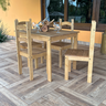 Conjunto Mesa de Jantar 4 Lugares com 4 Cadeiras em Madeira Maciça Mel - Móveis Britz - 3