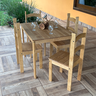 Conjunto Mesa de Jantar 4 Lugares com 4 Cadeiras em Madeira Maciça Mel - Móveis Britz - 2