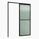 Ver imagem 1 de Porta de Correr Alumínio Preto Parede 1 Folha Vidro Fixo Inteira Maxx - 215x95