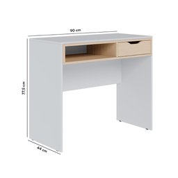 Escrivaninha Estudo Bit 90cm com 1 Gaveta Branco Fosco Taurani Nobre Colibri Moveis - 6