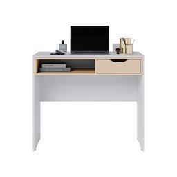 Escrivaninha Estudo Bit 90cm com 1 Gaveta Branco Fosco Taurani Nobre Colibri Moveis - 4