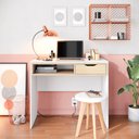 Ver imagem 1 de Escrivaninha Estudo Bit 90cm com 1 Gaveta Taurani Nobre Colibri Moveis