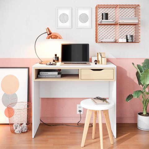 Escrivaninha Estudo Bit 90cm com 1 Gaveta Taurani Nobre Colibri Moveis