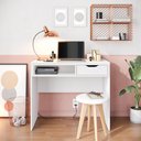 Ver imagem 1 de Escrivaninha Estudo Bit 90cm com 1 Gaveta Branco Fosco Colibri Moveis
