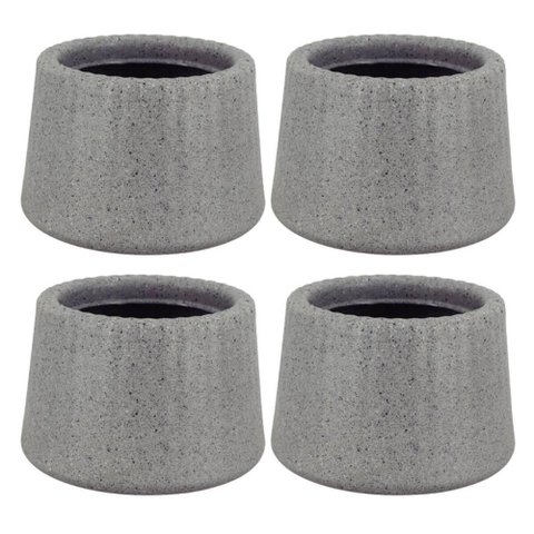 Kit 4 Vasos Decorativos para Flor 8,5cm Pequenos Tramontina Lótus Polietileno Granito Pedra
