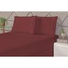 Jogo De Cama Laura Solteiro Vermelho Marsala - 2