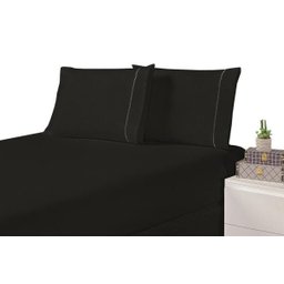 Jogo De Cama Laura Solteiro Preto - 1