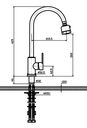 Ver imagem 4 de Torneira Misturador Cozinha Aço Escovado com bica móvel Gourmet Misturador HM-F04036 Harmony Mistura