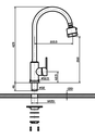 Ver imagem 3 de Torneira Misturador Cozinha Aço Escovado com bica móvel Gourmet Misturador HM-F04036 Harmony Mistura