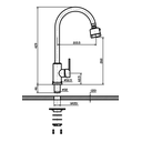 Ver imagem 3 de Torneira Misturador Cozinha Aço Escovado com bica móvel Gourmet Misturador HM-F04036 Harmony Mistura