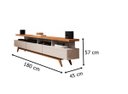 Ver imagem 3 de Rack Vivare 180cm Wood Off White/Nature - Germai Móveis