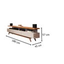 Ver imagem 3 de Rack Vivare 180cm Wood Off White/Nature - Germai Móveis