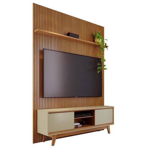 Rack Bancada com Painel Milo Cumaru/opala para Tv até 75” - Madetec