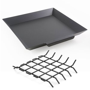 Bandeja Coletora de Cinzas P/Lareira 62x55Cm + Grelha P/Lenha