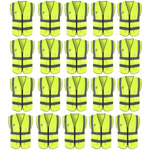 Colete Sinalizador Faixa Refletivo Kit 20 Uni Segurança Trabalho Obra Blusao Fluorescente