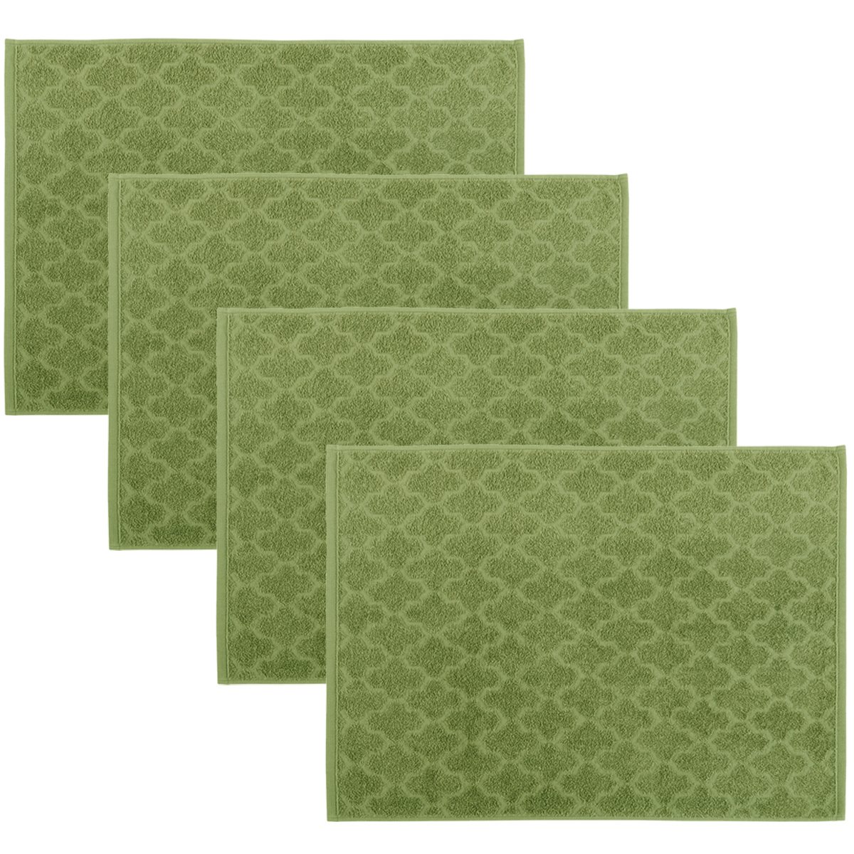 Kit 4 Toalhas de Chão Piso Banheiro 50x60cm Cor:verde