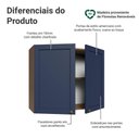 Ver imagem 3 de Armário Aéreo 80 Cm 2 Portas Rustic/azul Vik Madesa