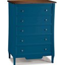 Ver imagem 2 de Cômoda para Quarto 5 Gavetas MDF Amsterdã Azul/Amêndoa