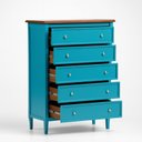 Ver imagem 4 de Cômoda para Quarto 5 Gavetas MDF Amsterdã Azul/Amêndoa